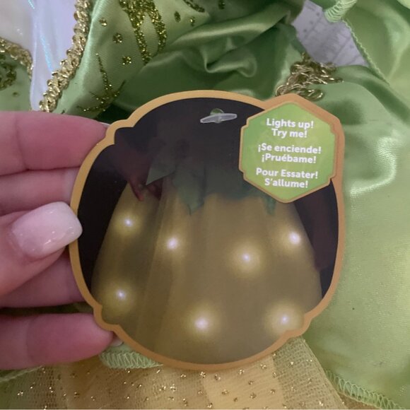 Disney Princess Tiana Halloween Costume Child M 7-8 Light-Up Dress Up Video - Picture 7 of 7